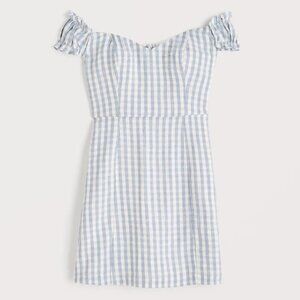 Abercrombie & Fitch NWT Off-The-Shoulder Corset Mini Dress Gingham size XL